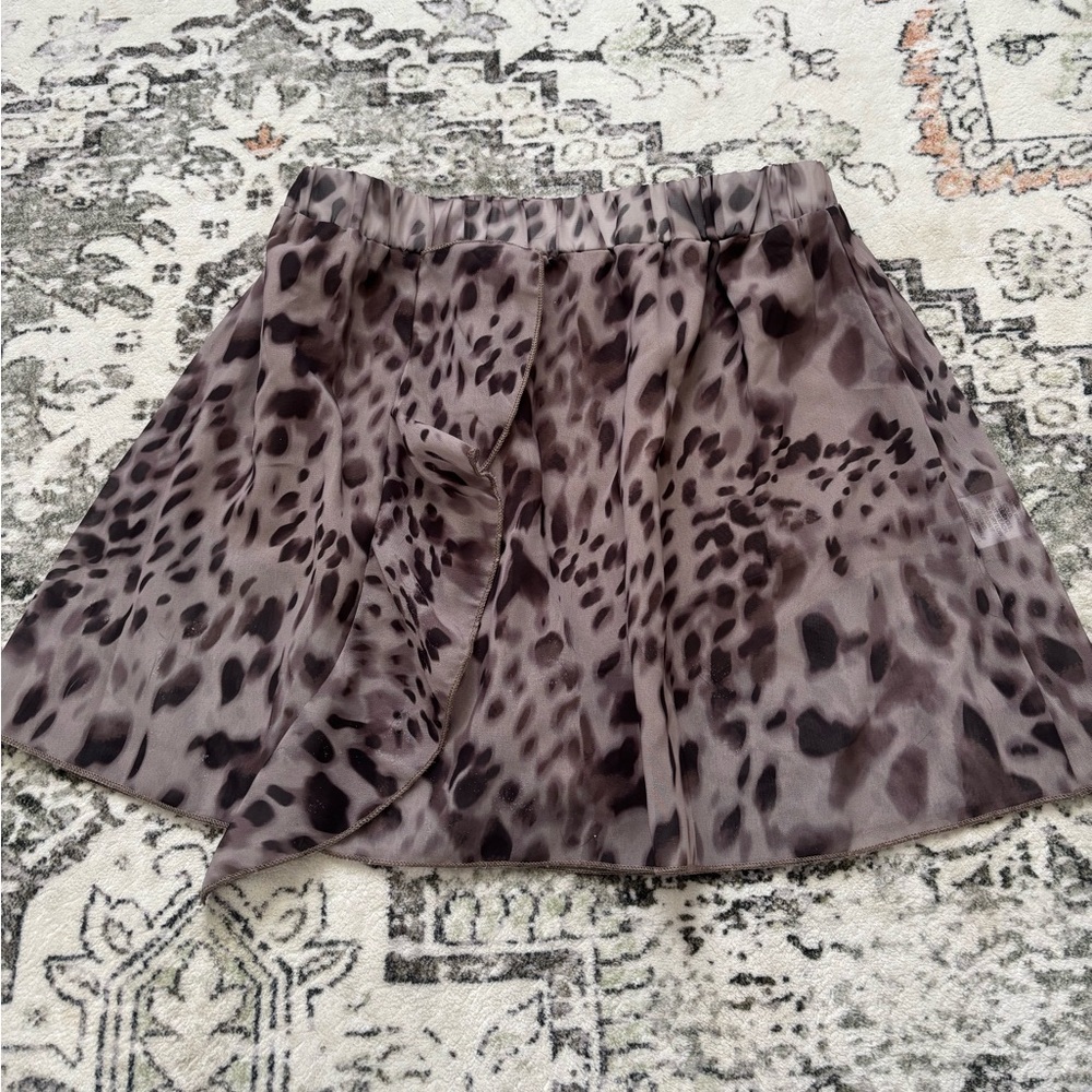 SHEIN leopard cheetah print skirt with built in shorts